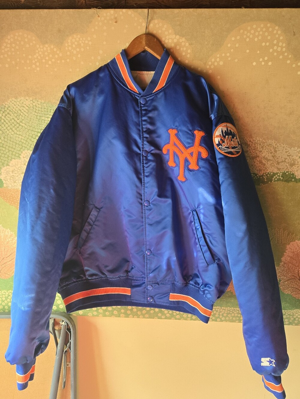 Vintage Mid 1980s NY Mets Blue Satin Starter Bomber Jacket – Pre-Diamond Era